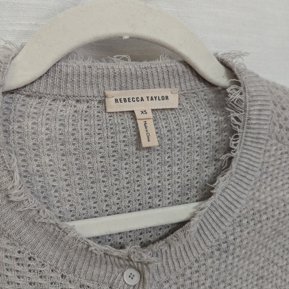 Rebecca Taylor grey silver crop cardigan sweater size XS - Picture 2 of 7